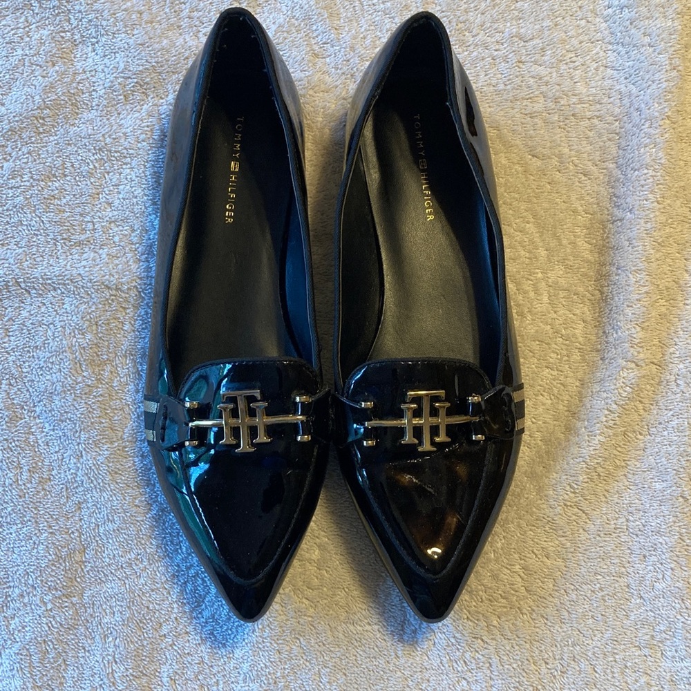 Tommy Hilfiger Patent Leather Black Women's Flats